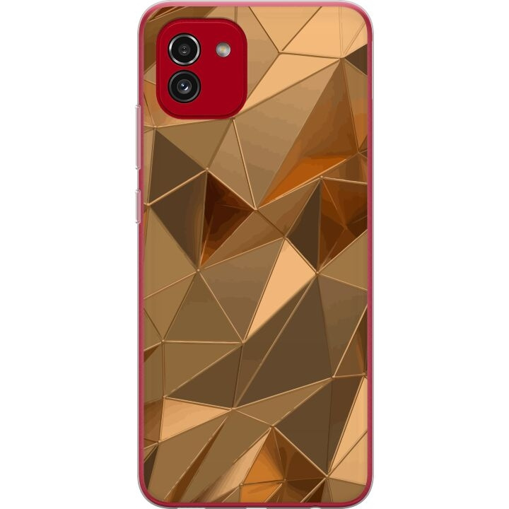 Mobiele hoes voor Samsung Galaxy A03 met 3D Goud ontwerp in de groep SMARTPHONE & TABLETS / Mobielbescherming / Samsung bij TP E-commerce Nordic AB (A58253)