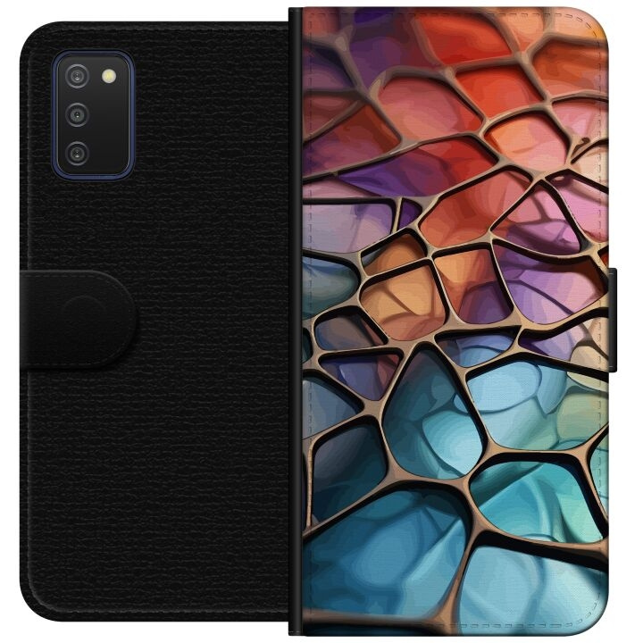 Portemonnee-hoesje voor Samsung Galaxy A03s met Metallic patroon ontwerp in de groep SMARTPHONE & TABLETS / Mobielbescherming / Samsung bij TP E-commerce Nordic AB (A58266)