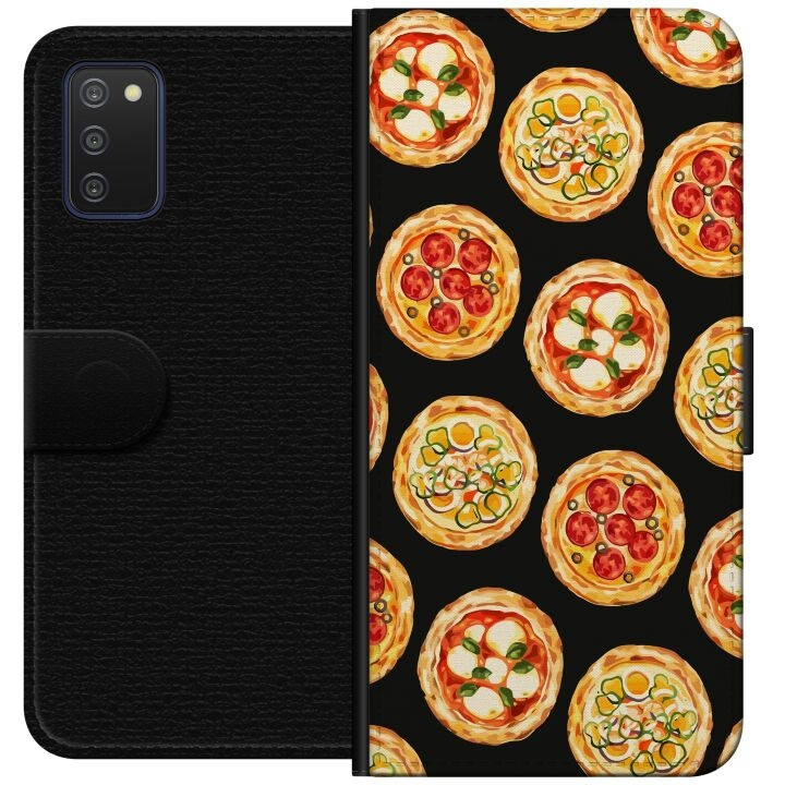 Portemonnee-hoesje voor Samsung Galaxy A03s met Pizza ontwerp in de groep SMARTPHONE & TABLETS / Mobielbescherming / Samsung bij TP E-commerce Nordic AB (A58269)