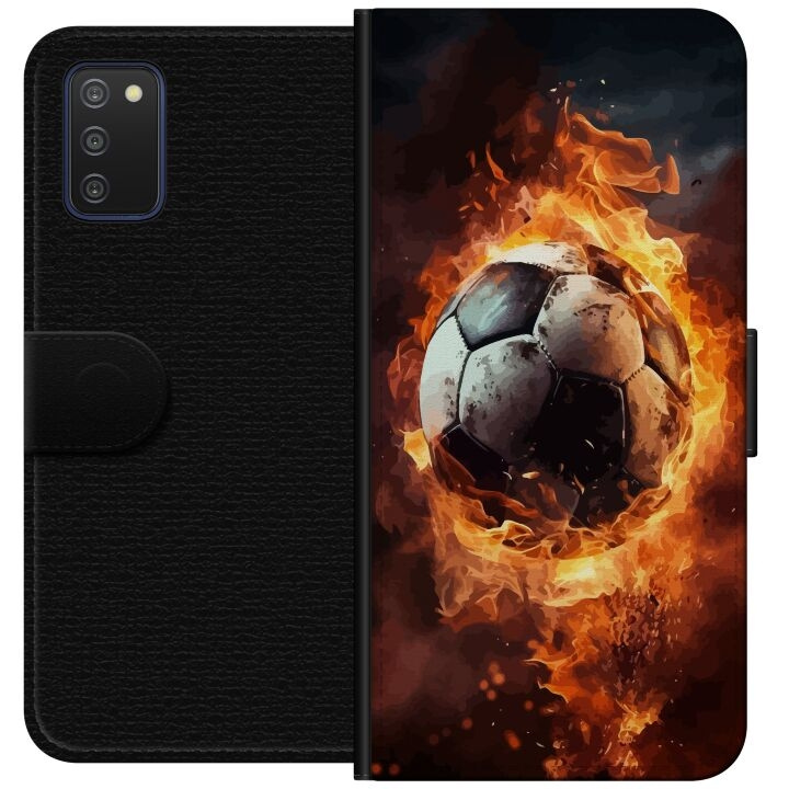 Portemonnee-hoesje voor Samsung Galaxy A03s met Voetbal ontwerp in de groep SMARTPHONE & TABLETS / Mobielbescherming / Samsung bij TP E-commerce Nordic AB (A58277)