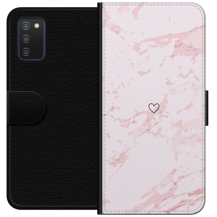 Portemonnee-hoesje voor Samsung Galaxy A03s met Roze Hart ontwerp in de groep SMARTPHONE & TABLETS / Mobielbescherming / Samsung bij TP E-commerce Nordic AB (A58279)