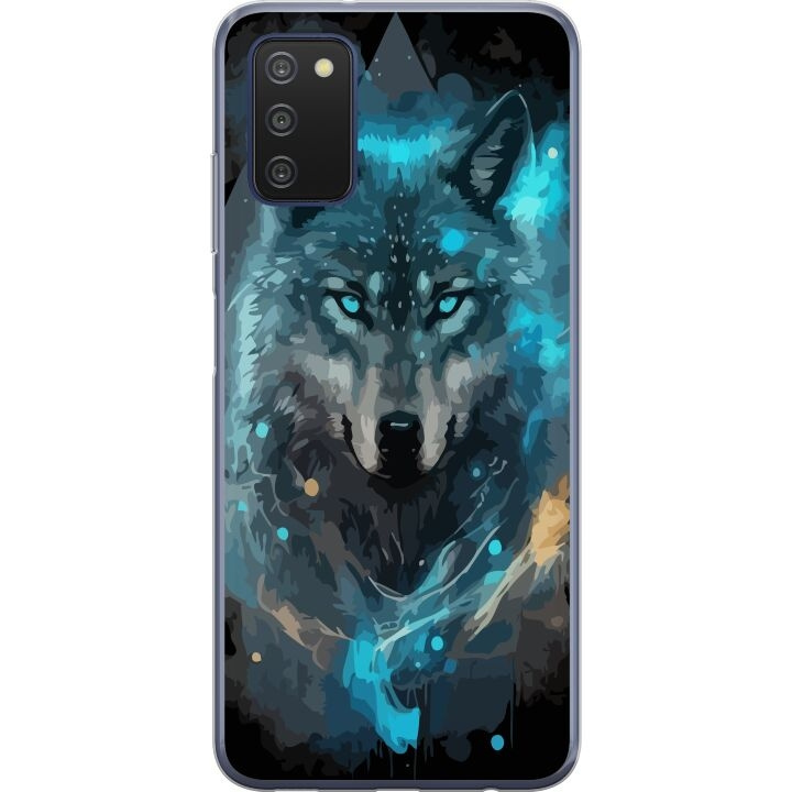 Mobiele hoes voor Samsung Galaxy A03s met Wolf ontwerp in de groep SMARTPHONE & TABLETS / Mobielbescherming / Samsung bij TP E-commerce Nordic AB (A58288)