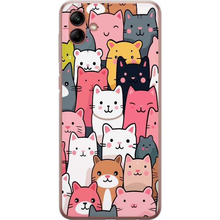 Mobiele hoes voor Samsung Galaxy A04 met Kattenpatroon ontwerp in de groep SMARTPHONE & TABLETS / Mobielbescherming / Samsung bij TP E-commerce Nordic AB (A58318)