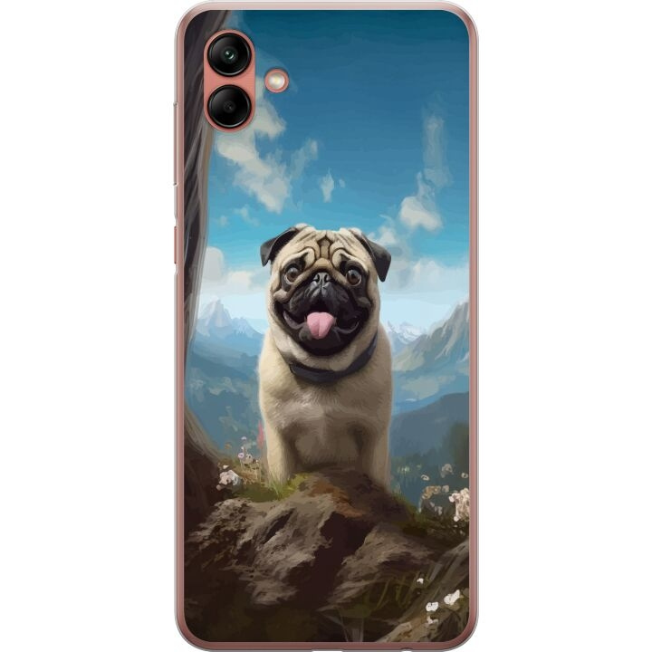 Mobiele hoes voor Samsung Galaxy A04 met Blije Hond ontwerp in de groep SMARTPHONE & TABLETS / Mobielbescherming / Samsung bij TP E-commerce Nordic AB (A58328)