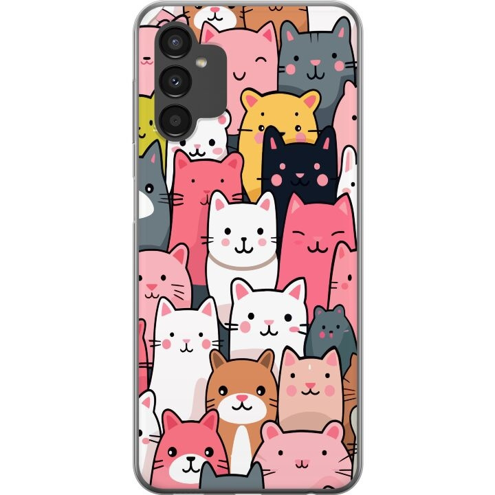 Mobiele hoes voor Samsung Galaxy A04s met Kattenpatroon ontwerp in de groep SMARTPHONE & TABLETS / Mobielbescherming / Samsung bij TP E-commerce Nordic AB (A58345)