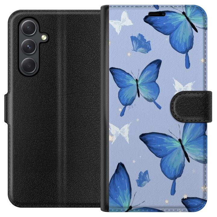 Portemonnee-hoesje voor Samsung Galaxy A05s met Blauwe vlinders ontwerp in de groep SMARTPHONE & TABLETS / Mobielbescherming / Samsung bij TP E-commerce Nordic AB (A58434)