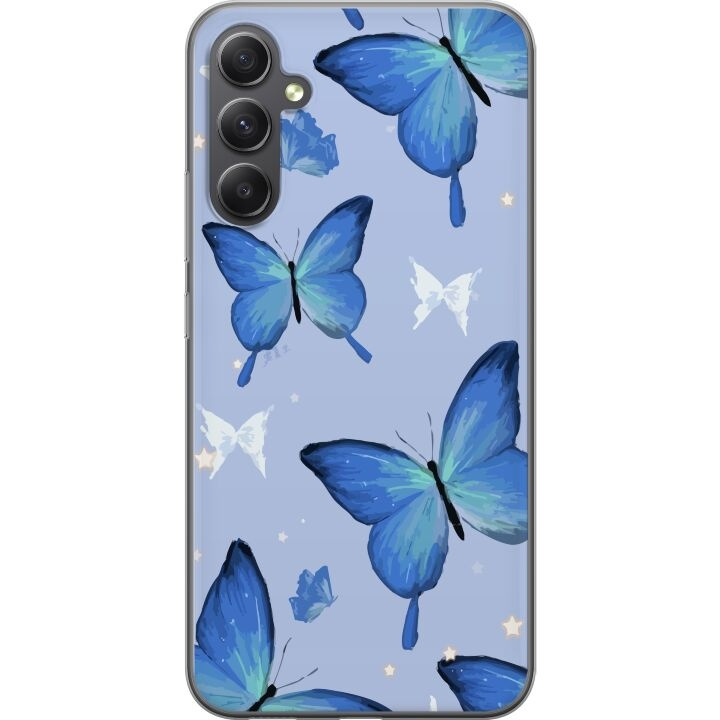 Mobiele hoes voor Samsung Galaxy A05s met Blauwe vlinders ontwerp in de groep SMARTPHONE & TABLETS / Mobielbescherming / Samsung bij TP E-commerce Nordic AB (A58461)