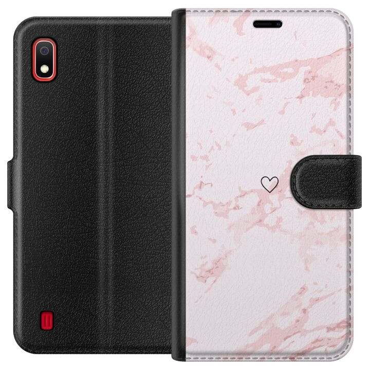 Portemonnee-hoesje voor Samsung Galaxy A10 met Roze Hart ontwerp in de groep SMARTPHONE & TABLETS / Mobielbescherming / Samsung bij TP E-commerce Nordic AB (A58495)