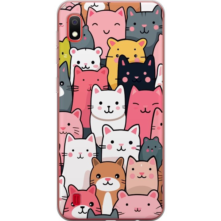 Mobiele hoes voor Samsung Galaxy A10 met Kattenpatroon ontwerp in de groep SMARTPHONE & TABLETS / Mobielbescherming / Samsung bij TP E-commerce Nordic AB (A58507)