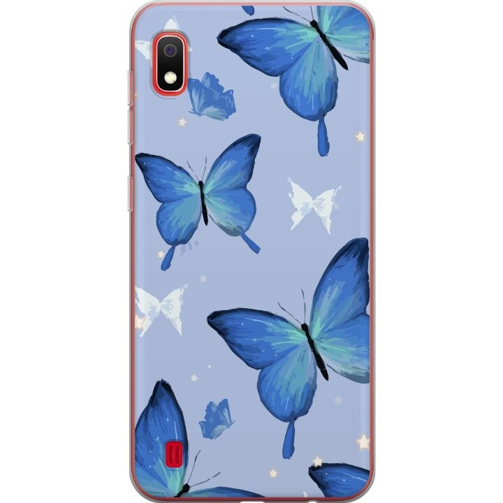 Mobiele hoes voor Samsung Galaxy A10 met Blauwe vlinders ontwerp in de groep SMARTPHONE & TABLETS / Mobielbescherming / Samsung bij TP E-commerce Nordic AB (A58515)