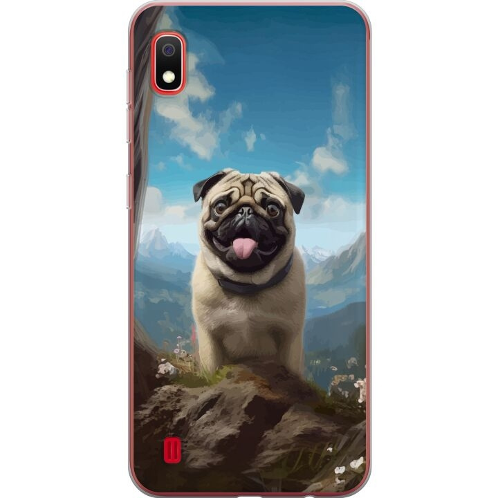 Mobiele hoes voor Samsung Galaxy A10 met Blije Hond ontwerp in de groep SMARTPHONE & TABLETS / Mobielbescherming / Samsung bij TP E-commerce Nordic AB (A58517)