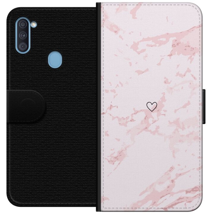 Portemonnee-hoesje voor Samsung Galaxy A11 met Roze Hart ontwerp in de groep SMARTPHONE & TABLETS / Mobielbescherming / Samsung bij TP E-commerce Nordic AB (A58549)