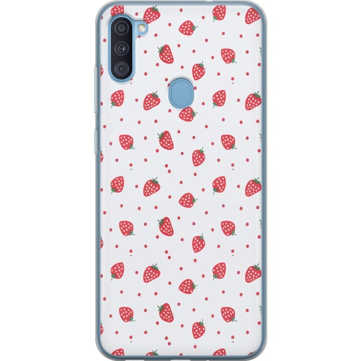 Mobiele hoes voor Samsung Galaxy A11 met Aardbeien ontwerp in de groep SMARTPHONE & TABLETS / Mobielbescherming / Samsung bij TP E-commerce Nordic AB (A58570)