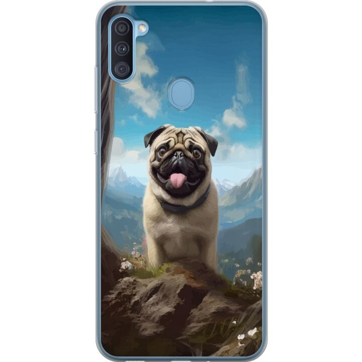 Mobiele hoes voor Samsung Galaxy A11 met Blije Hond ontwerp in de groep SMARTPHONE & TABLETS / Mobielbescherming / Samsung bij TP E-commerce Nordic AB (A58571)