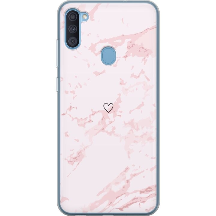 Mobiele hoes voor Samsung Galaxy A11 met Roze Hart ontwerp in de groep SMARTPHONE & TABLETS / Mobielbescherming / Samsung bij TP E-commerce Nordic AB (A58576)