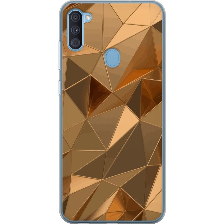 Mobiele hoes voor Samsung Galaxy A11 met 3D Goud ontwerp in de groep SMARTPHONE & TABLETS / Mobielbescherming / Samsung bij TP E-commerce Nordic AB (A58577)