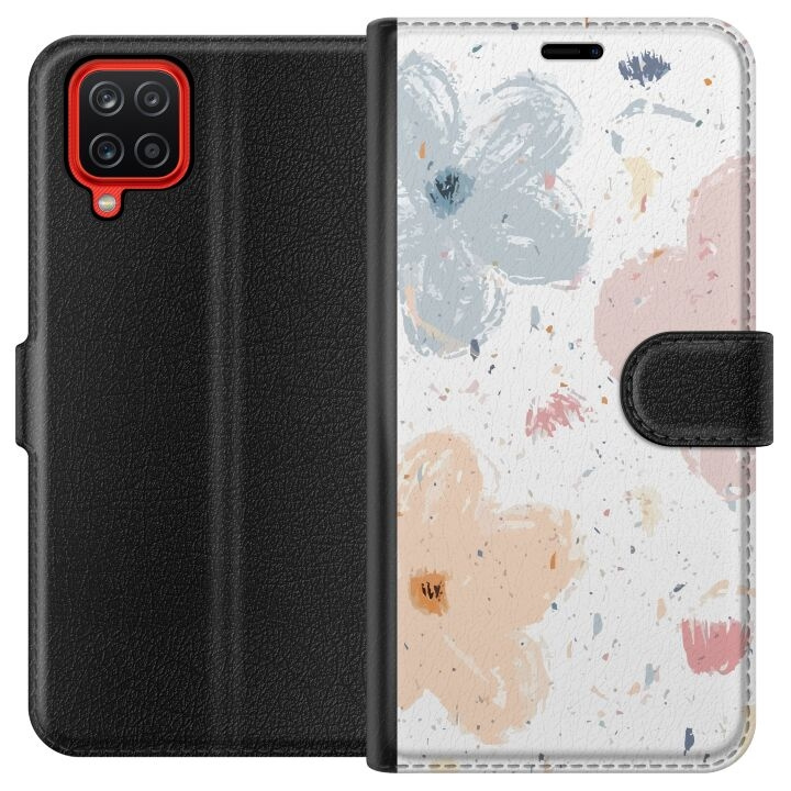 Portemonnee-hoesje voor Samsung Galaxy A12 met Bloemen ontwerp in de groep SMARTPHONE & TABLETS / Mobielbescherming / Samsung bij TP E-commerce Nordic AB (A58592)