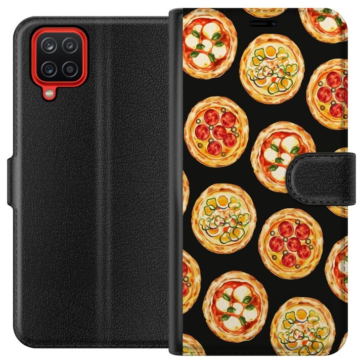 Portemonnee-hoesje voor Samsung Galaxy A12 met Pizza ontwerp in de groep SMARTPHONE & TABLETS / Mobielbescherming / Samsung bij TP E-commerce Nordic AB (A58593)