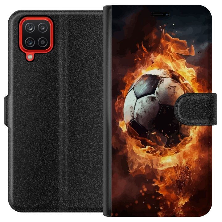 Portemonnee-hoesje voor Samsung Galaxy A12 met Voetbal ontwerp in de groep SMARTPHONE & TABLETS / Mobielbescherming / Samsung bij TP E-commerce Nordic AB (A58601)