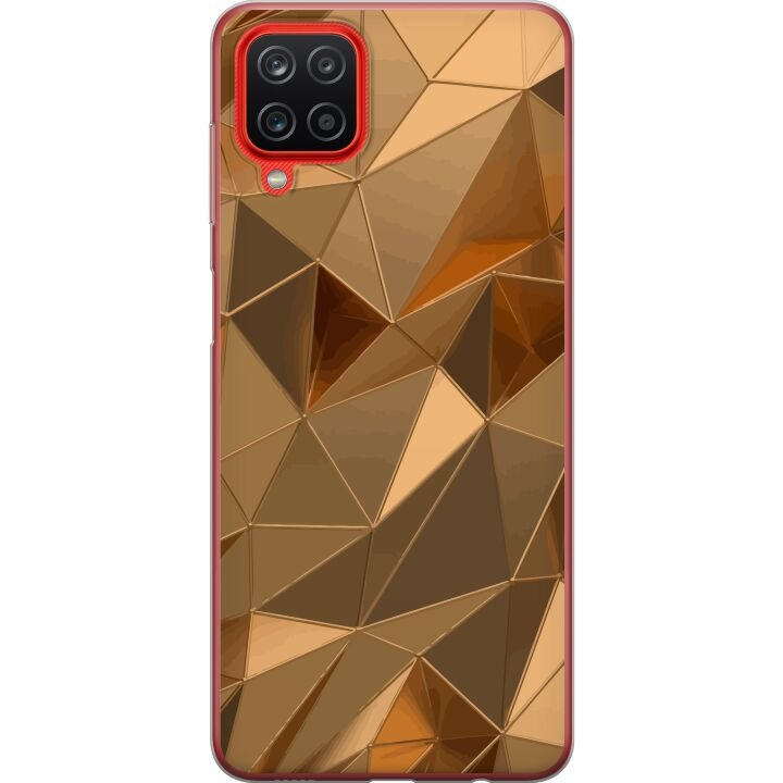 Mobiele hoes voor Samsung Galaxy A12 met 3D Goud ontwerp in de groep SMARTPHONE & TABLETS / Mobielbescherming / Samsung bij TP E-commerce Nordic AB (A58631)