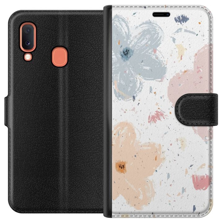 Portemonnee-hoesje voor Samsung Galaxy A20e met Bloemen ontwerp in de groep SMARTPHONE & TABLETS / Mobielbescherming / Samsung bij TP E-commerce Nordic AB (A58808)