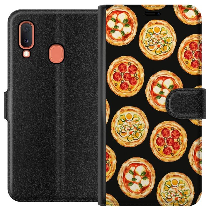 Portemonnee-hoesje voor Samsung Galaxy A20e met Pizza ontwerp in de groep SMARTPHONE & TABLETS / Mobielbescherming / Samsung bij TP E-commerce Nordic AB (A58809)