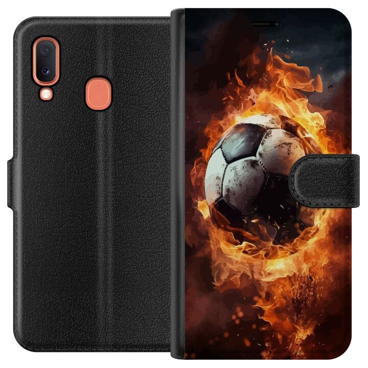 Portemonnee-hoesje voor Samsung Galaxy A20e met Voetbal ontwerp in de groep SMARTPHONE & TABLETS / Mobielbescherming / Samsung bij TP E-commerce Nordic AB (A58817)