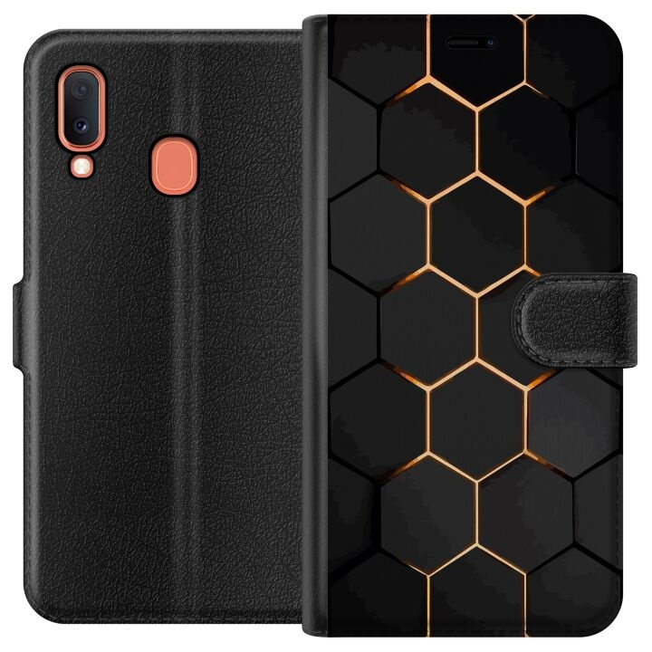 Portemonnee-hoesje voor Samsung Galaxy A20e met Luxe Patroon ontwerp in de groep SMARTPHONE & TABLETS / Mobielbescherming / Samsung bij TP E-commerce Nordic AB (A58821)