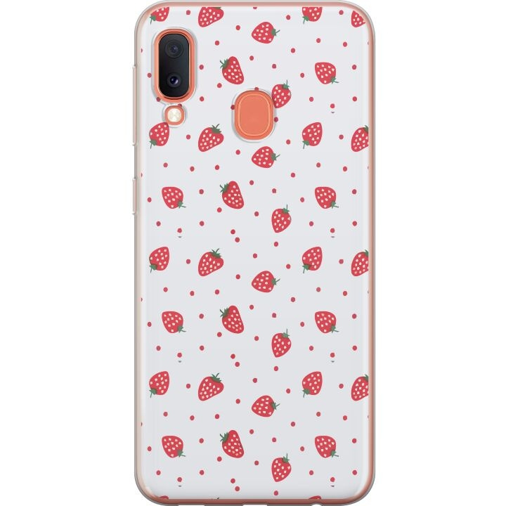 Mobiele hoes voor Samsung Galaxy A20e met Aardbeien ontwerp in de groep SMARTPHONE & TABLETS / Mobielbescherming / Samsung bij TP E-commerce Nordic AB (A58840)