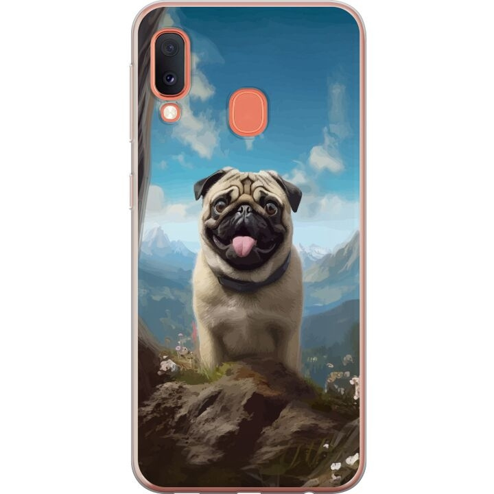 Mobiele hoes voor Samsung Galaxy A20e met Blije Hond ontwerp in de groep SMARTPHONE & TABLETS / Mobielbescherming / Samsung bij TP E-commerce Nordic AB (A58841)