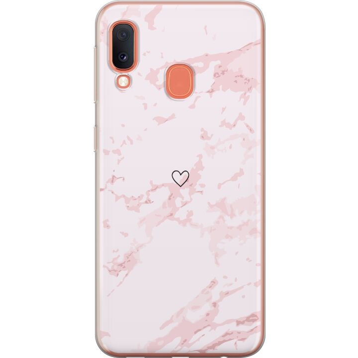 Mobiele hoes voor Samsung Galaxy A20e met Roze Hart ontwerp in de groep SMARTPHONE & TABLETS / Mobielbescherming / Samsung bij TP E-commerce Nordic AB (A58846)