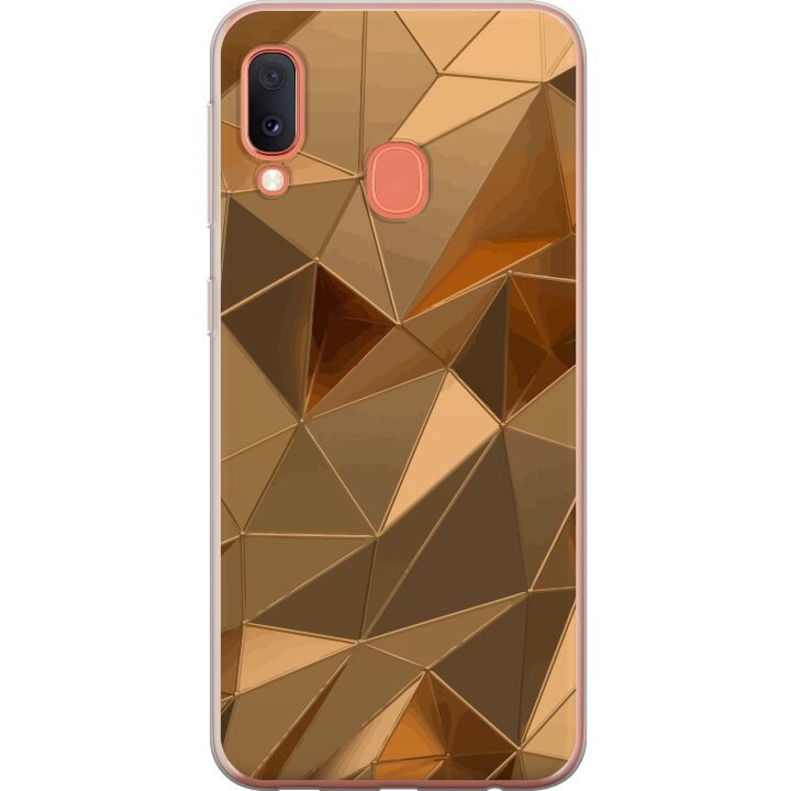 Mobiele hoes voor Samsung Galaxy A20e met 3D Goud ontwerp in de groep SMARTPHONE & TABLETS / Mobielbescherming / Samsung bij TP E-commerce Nordic AB (A58847)