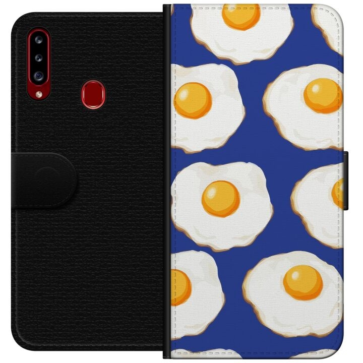 Portemonnee-hoesje voor Samsung Galaxy A20s met Gebakken eieren ontwerp in de groep SMARTPHONE & TABLETS / Mobielbescherming / Samsung bij TP E-commerce Nordic AB (A58856)