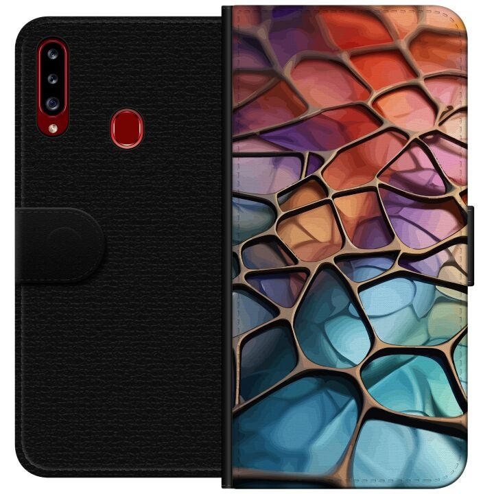 Portemonnee-hoesje voor Samsung Galaxy A20s met Metallic patroon ontwerp in de groep SMARTPHONE & TABLETS / Mobielbescherming / Samsung bij TP E-commerce Nordic AB (A58860)