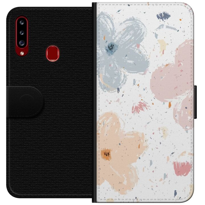 Portemonnee-hoesje voor Samsung Galaxy A20s met Bloemen ontwerp in de groep SMARTPHONE & TABLETS / Mobielbescherming / Samsung bij TP E-commerce Nordic AB (A58862)