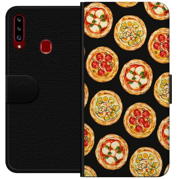 Portemonnee-hoesje voor Samsung Galaxy A20s met Pizza ontwerp in de groep SMARTPHONE & TABLETS / Mobielbescherming / Samsung bij TP E-commerce Nordic AB (A58863)