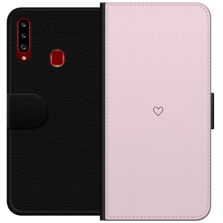 Portemonnee-hoesje voor Samsung Galaxy A20s met Hart ontwerp in de groep SMARTPHONE & TABLETS / Mobielbescherming / Samsung bij TP E-commerce Nordic AB (A58869)