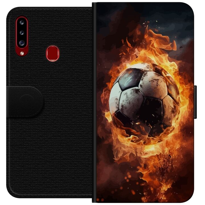 Portemonnee-hoesje voor Samsung Galaxy A20s met Voetbal ontwerp in de groep SMARTPHONE & TABLETS / Mobielbescherming / Samsung bij TP E-commerce Nordic AB (A58871)