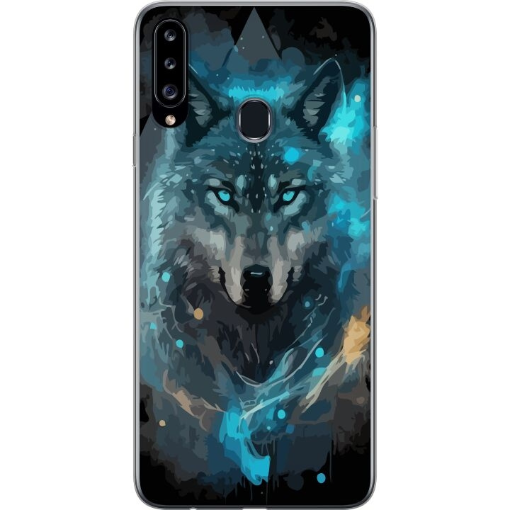 Mobiele hoes voor Samsung Galaxy A20s met Wolf ontwerp in de groep SMARTPHONE & TABLETS / Mobielbescherming / Samsung bij TP E-commerce Nordic AB (A58882)