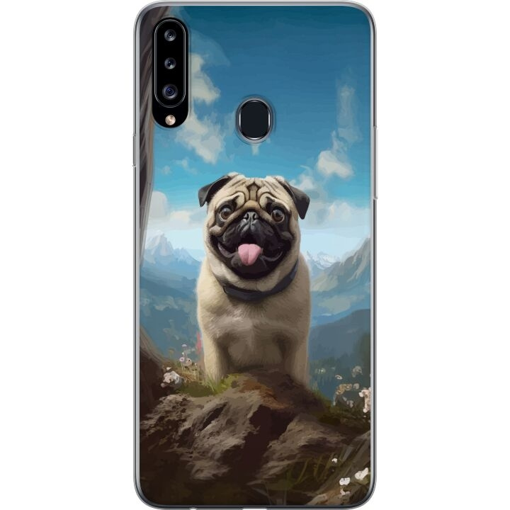 Mobiele hoes voor Samsung Galaxy A20s met Blije Hond ontwerp in de groep SMARTPHONE & TABLETS / Mobielbescherming / Samsung bij TP E-commerce Nordic AB (A58895)