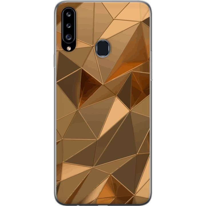 Mobiele hoes voor Samsung Galaxy A20s met 3D Goud ontwerp in de groep SMARTPHONE & TABLETS / Mobielbescherming / Samsung bij TP E-commerce Nordic AB (A58901)