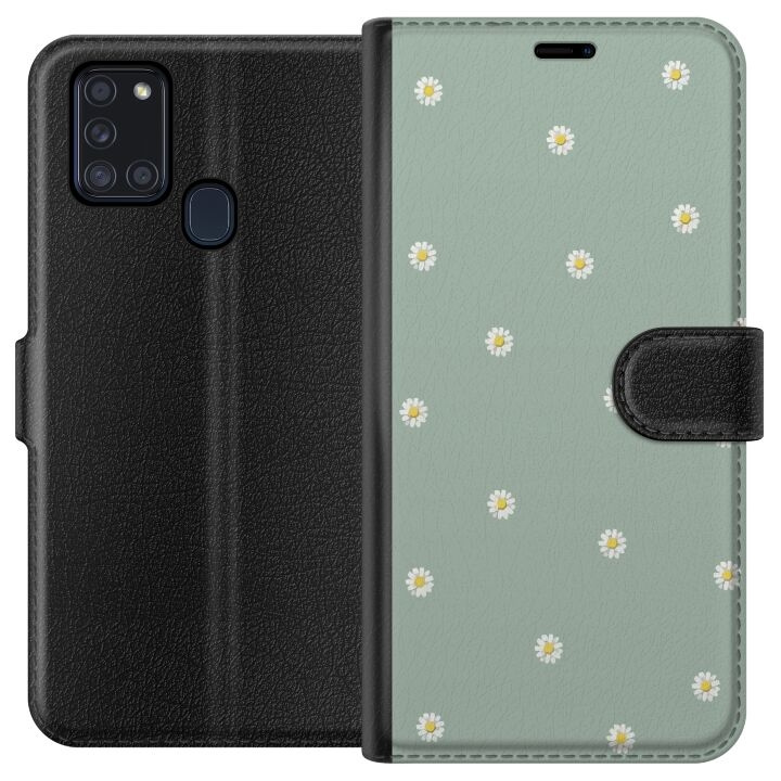 Portemonnee-hoesje voor Samsung Galaxy A21s met Priesterkragen ontwerp in de groep SMARTPHONE & TABLETS / Mobielbescherming / Samsung bij TP E-commerce Nordic AB (A58908)