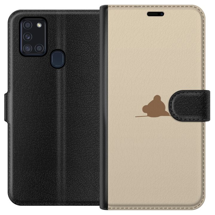 Portemonnee-hoesje voor Samsung Galaxy A21s met Nalle ontwerp in de groep SMARTPHONE & TABLETS / Mobielbescherming / Samsung bij TP E-commerce Nordic AB (A58924)