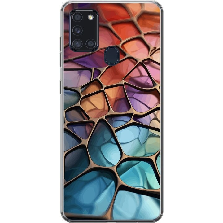 Mobiele hoes voor Samsung Galaxy A21s met Metallic patroon ontwerp in de groep SMARTPHONE & TABLETS / Mobielbescherming / Samsung bij TP E-commerce Nordic AB (A58941)