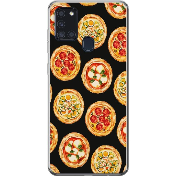 Mobiele hoes voor Samsung Galaxy A21s met Pizza ontwerp in de groep SMARTPHONE & TABLETS / Mobielbescherming / Samsung bij TP E-commerce Nordic AB (A58944)