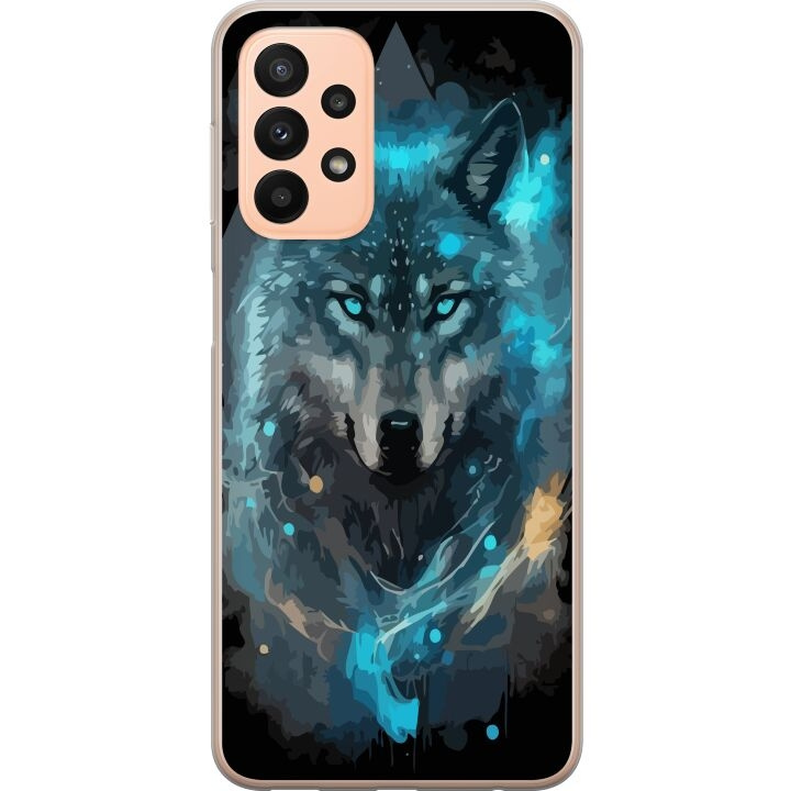 Mobiele hoes voor Samsung Galaxy A23 met Wolf ontwerp in de groep SMARTPHONE & TABLETS / Mobielbescherming / Samsung bij TP E-commerce Nordic AB (A59044)