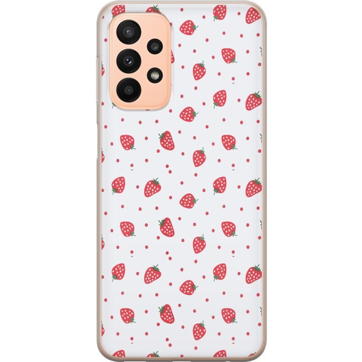 Mobiele hoes voor Samsung Galaxy A23 met Aardbeien ontwerp in de groep SMARTPHONE & TABLETS / Mobielbescherming / Samsung bij TP E-commerce Nordic AB (A59056)