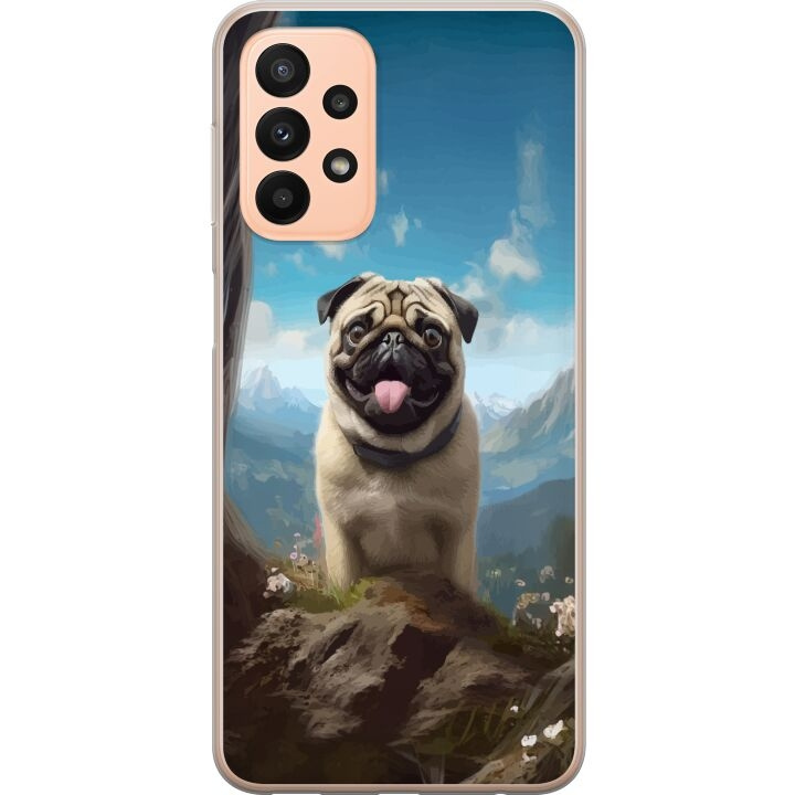 Mobiele hoes voor Samsung Galaxy A23 met Blije Hond ontwerp in de groep SMARTPHONE & TABLETS / Mobielbescherming / Samsung bij TP E-commerce Nordic AB (A59057)