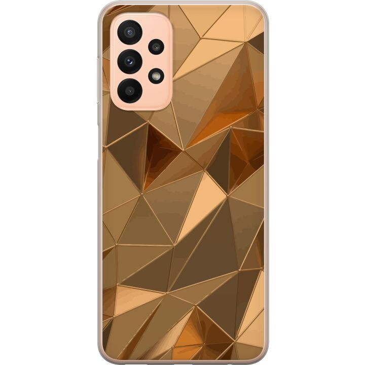 Mobiele hoes voor Samsung Galaxy A23 met 3D Goud ontwerp in de groep SMARTPHONE & TABLETS / Mobielbescherming / Samsung bij TP E-commerce Nordic AB (A59063)