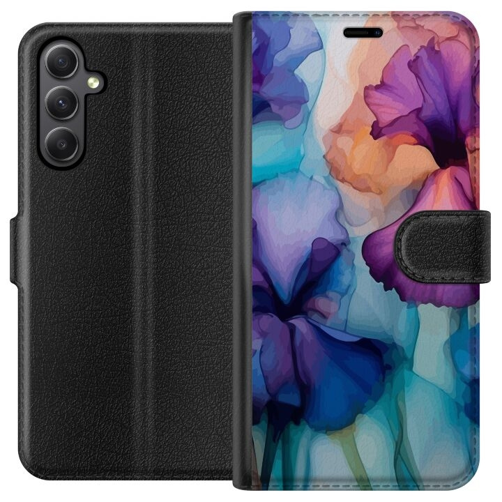 Portemonnee-hoesje voor Samsung Galaxy A24 4G met Magische bloemen ontwerp in de groep SMARTPHONE & TABLETS / Mobielbescherming / Samsung bij TP E-commerce Nordic AB (A59096)